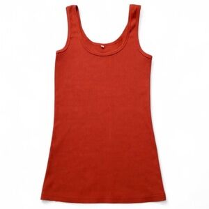 Orange Ribbed Tank Top